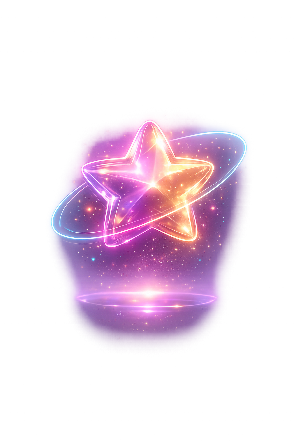 Small glowing crystal star lucky charm for an empty ticket state