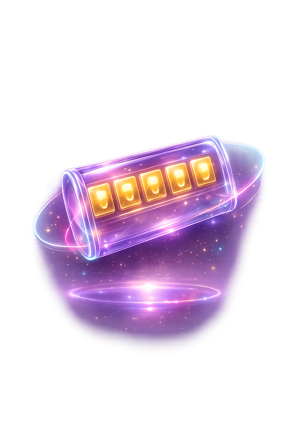 Holographic five digit lottery ticket made of translucent glass